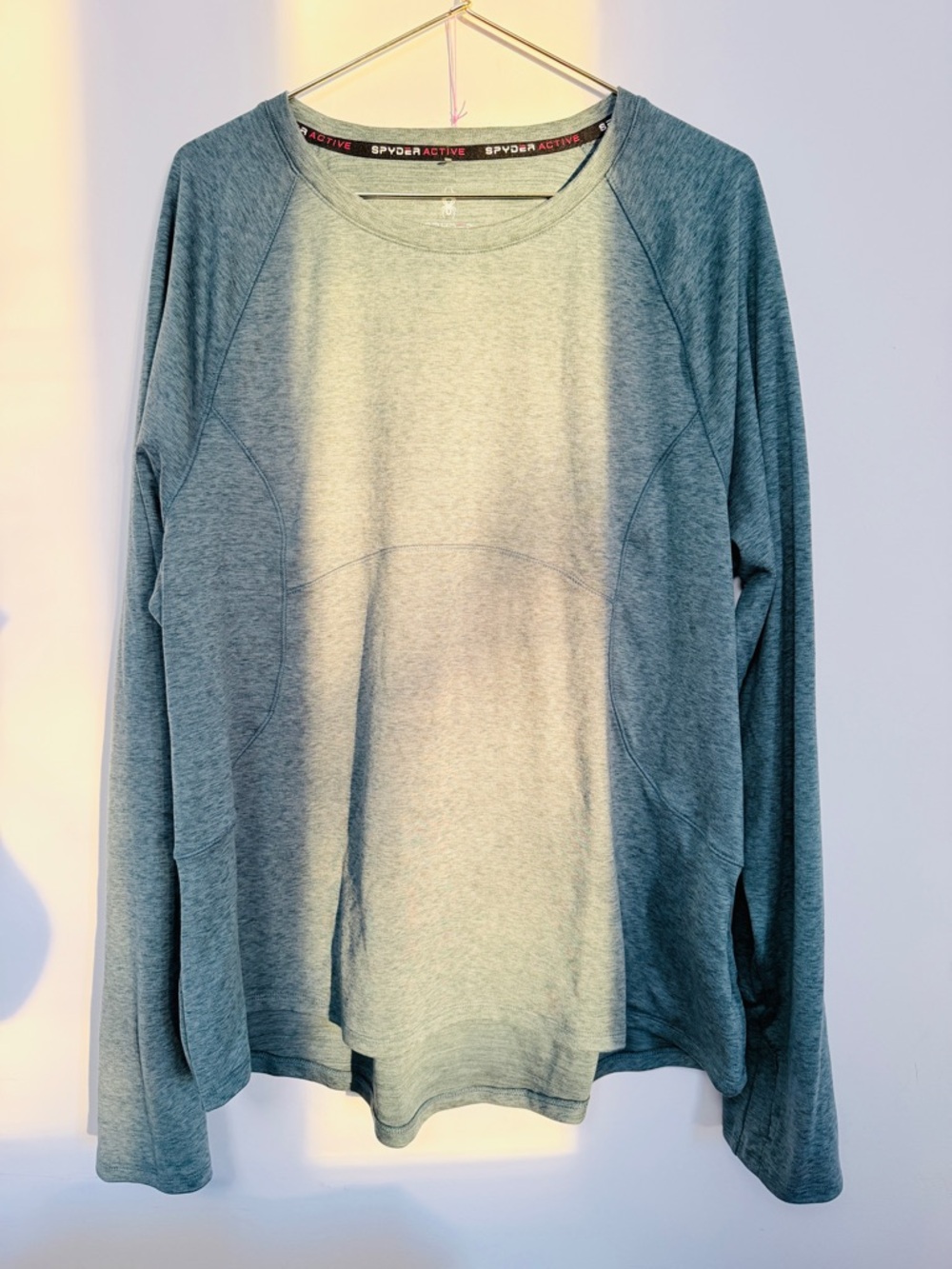 Super-Soft Spyder Heathered Green Active Long Sleeve Top